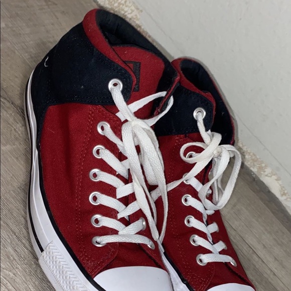 Converse Red and Black Hightops - Picture 1 of 3